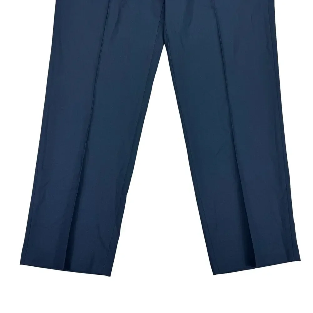 Haggar Mens Premium Comfort Classic Fit Flat Front Dress Pants Blue 36x30
